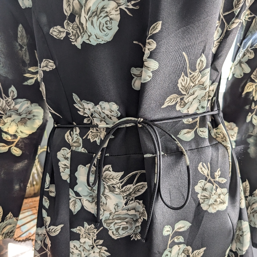 Vintage Blue Floral Babydoll Mini Dress Size Small - Picture 6 of 9